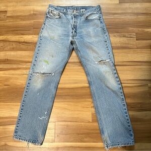 Y2K Levi’s 501 XX 31x30 Vintage 2006 Distressed Classic Wash Denim Jeans